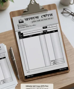 1 color cash memo mockup